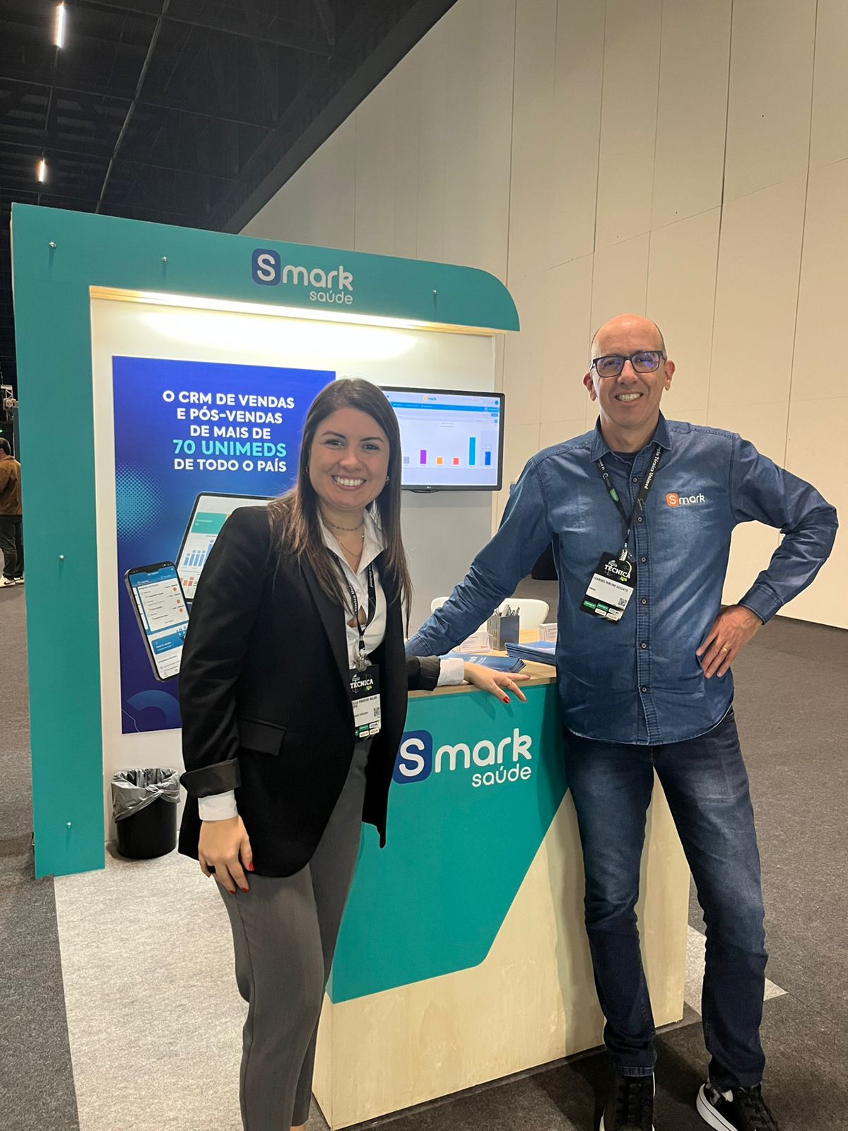 Marcela Procopio, parceira da Unimed Santa Maria, também visitou nosso estande durante o evento